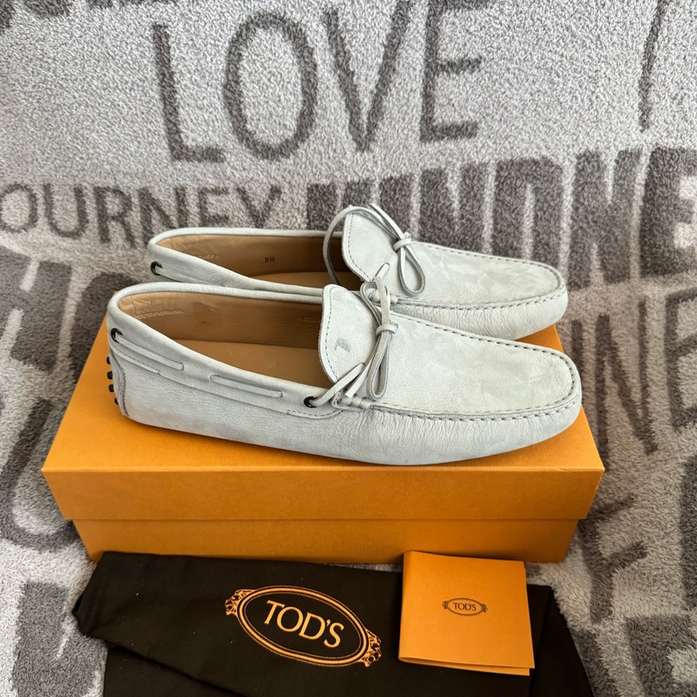 TODS Driver Gommino Loafers Logo drivers Shoes Size US 9 Celeste NWT